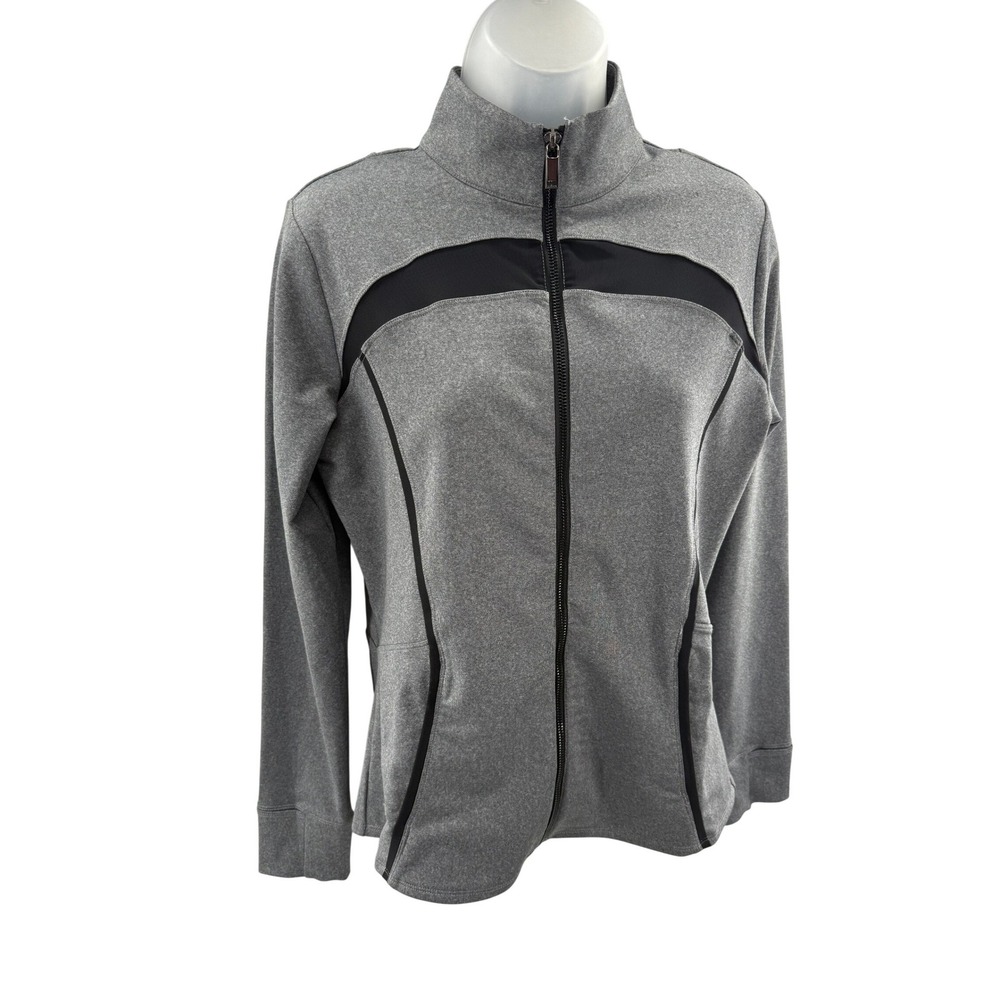Tail Activewear Womens Gray‎ Full Zip Mesh Back Athletic Golf Jacket Size Medium